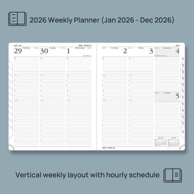 Detalle de POPRUN Diary 2026 appointment planner 26.5x21.5cm