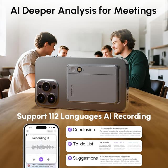 Detalle de AI voice recorder for meetings, 64GB