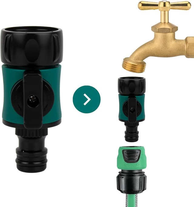 Detalle de Hydrogarden set da 3 connettori con valvola 3/4” (filettatura interna) per tubi da giardino