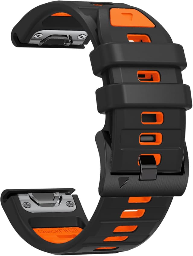 Detalle de BEFIA 26mm Silicone QuickFit Watch Band for Garmin Fenix 8 51mm, Enduro, Tactix and More (Two-Tone Colors)