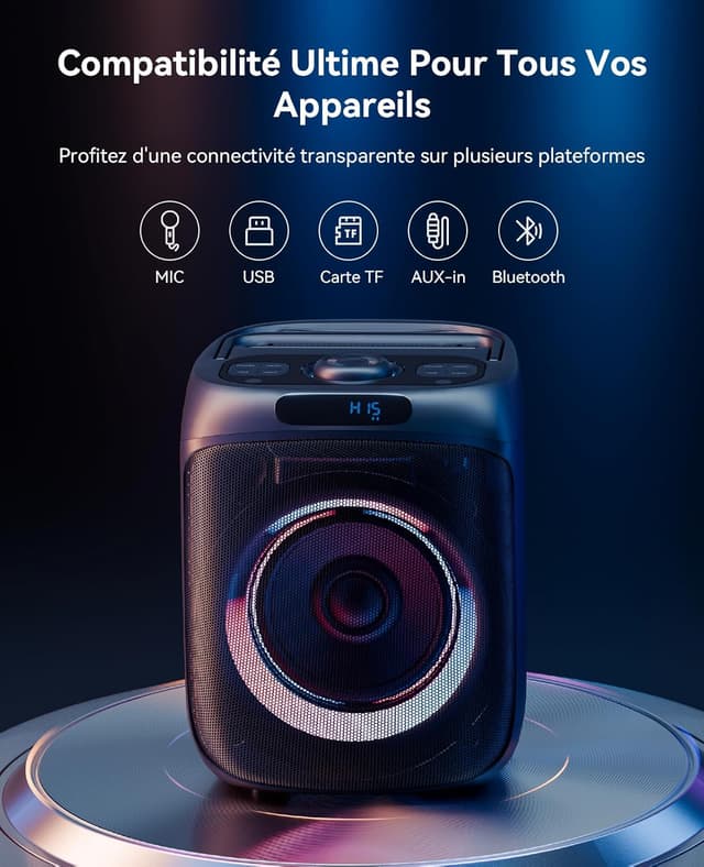 Thumbnail 5 de Enceinte Karaoke 400W avec 2 micros 🎤