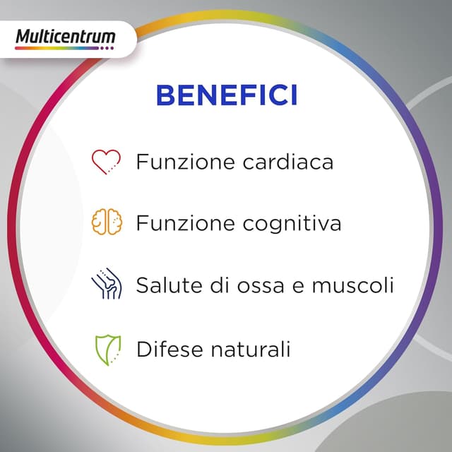 Detalle 2 de Multicentrum Uomo 50+ multivitaminico e multiminerale con Vitamina D3, supporto stanchezza per uomini oltre 50 anni (30 compresse)