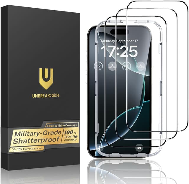 Detalle de UNBREAKcable Screen Protector for iPhone 16 Pro Max 3-Pack