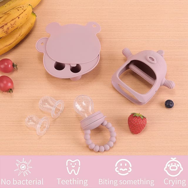 Thumbnail 6 de Gedebey 6-in-1 Baby Fruit Feeder Pacifier & Baby Food Feeder Set (Silicone, BPA-Free) – S/M/L