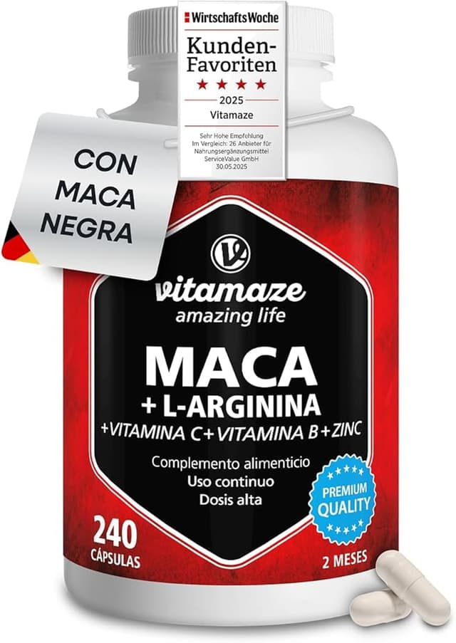 Imagen de Vitamaze Maca Negra Complex con L-Arginina 💊 240 cápsulas en OfertitasTOP