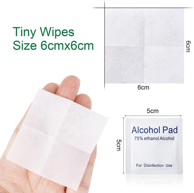 Detalle 1 de Alcohol cleaning wipes 200pc, 6 cm