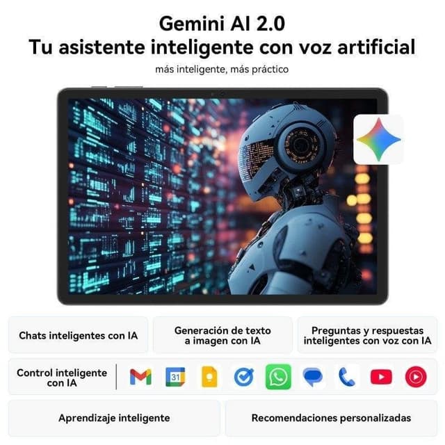 Detalle de VEKFULPC T50 WiFi 11" Gris: tablet de 24GB RAM y 128GB para productividad y multitarea