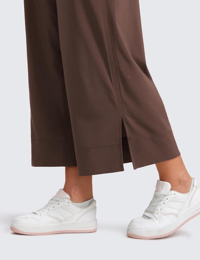 Detalle de CRZ YOGA Pantalon Capri léger à jambe large femme taille haute décontracté