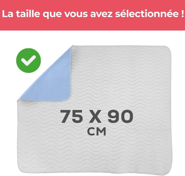 Detalle de Utopia Bedding Alèses imperméables 75 x 90 cm (lot de 2) blanc/bleu – protège-matelas lavable et réutilisable