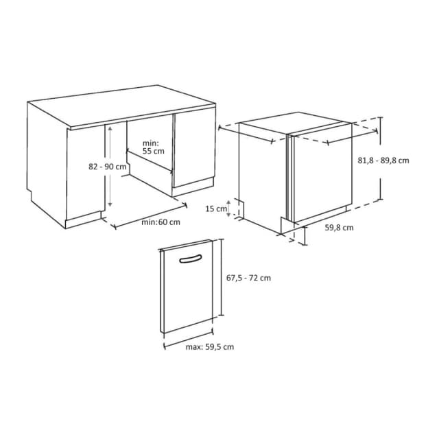 Detalle de Haier Lavavajillas integrable XI 6B0S3FSB reacondicionado grado C (60 cm, 16 servicios, WiFi Washlens Plus)