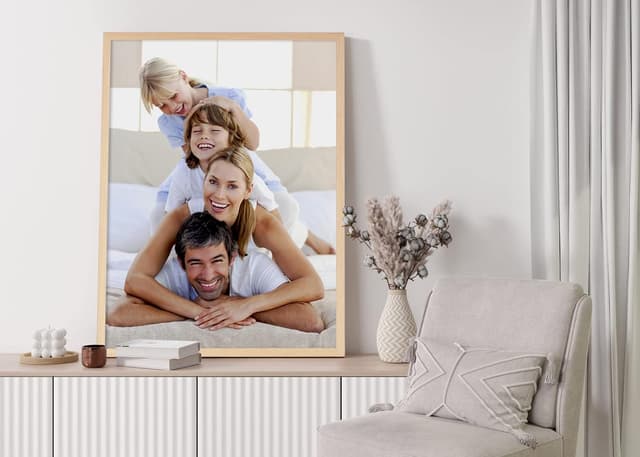 Detalle 2 de Yaetm 18x24 Poster Frame Set of 4 (Natural Solid Oak Wood) with Plexiglass Front