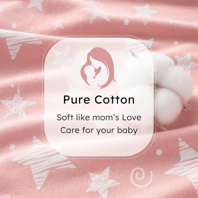 Detalle de FIEMOL Baby-Schlafsack 0,5 Tog für 18–24 Monate (Baumwolle) – 3er-Pack, rosa Sterne