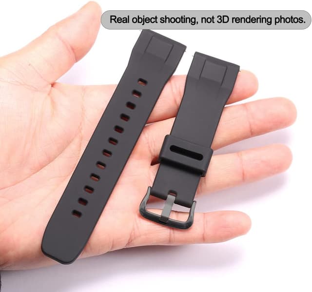 Detalle 1 de MCXGL Schnellverschluss-Uhrenarmband 24 mm aus Silikon für Casio Pro Trek (PRG-650Y, PRG-600, PRW-6600) – wasserdicht, schwarz