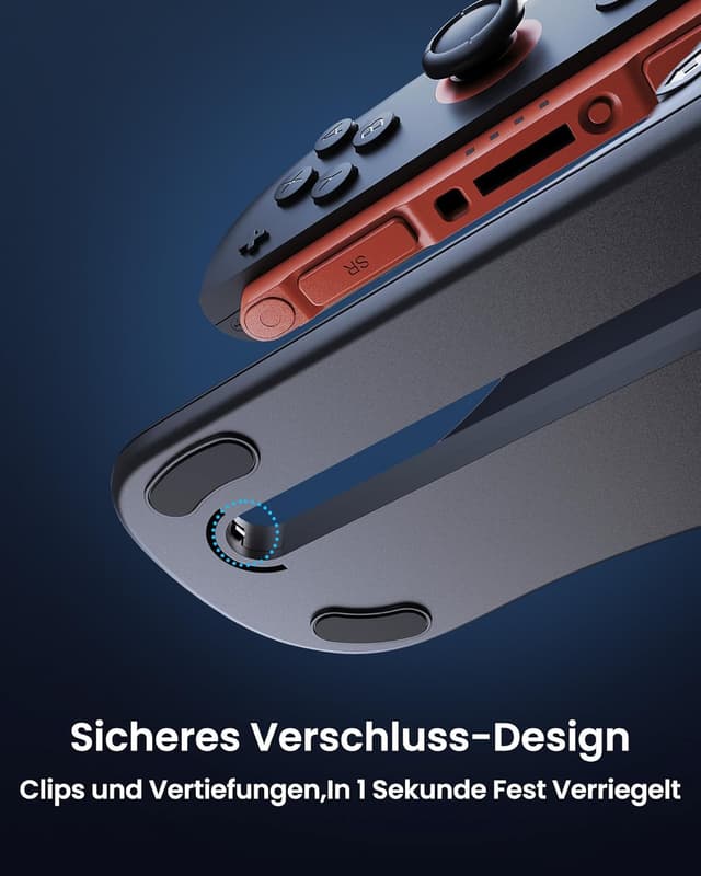 Detalle de TRANSNOVO 2er-Pack Mausgriffe für Nintendo Switch 2 Joycons – ergonomisch, rutschfest mit Handschlaufe