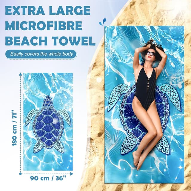 Detalle 2 de Anavasi 2 Pack Microfibre Beach Towels 180x90cm