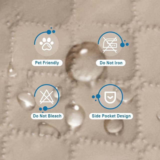 Thumbnail 6 de Jaotto Copridivano Impermeabile 2 posti con braccioli, trapuntato e con tasche laterali