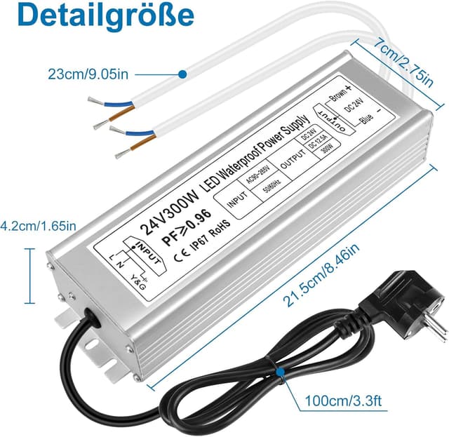Detalle de inShareplus LED Trafo 24V 300 W IP67