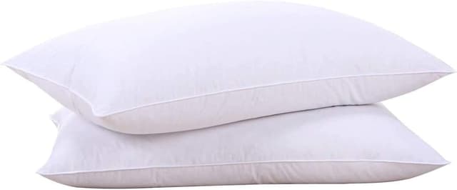 Detalle de puredown Goose Feathers & Down White Pillows 100% Cotton Cover King Set of 2