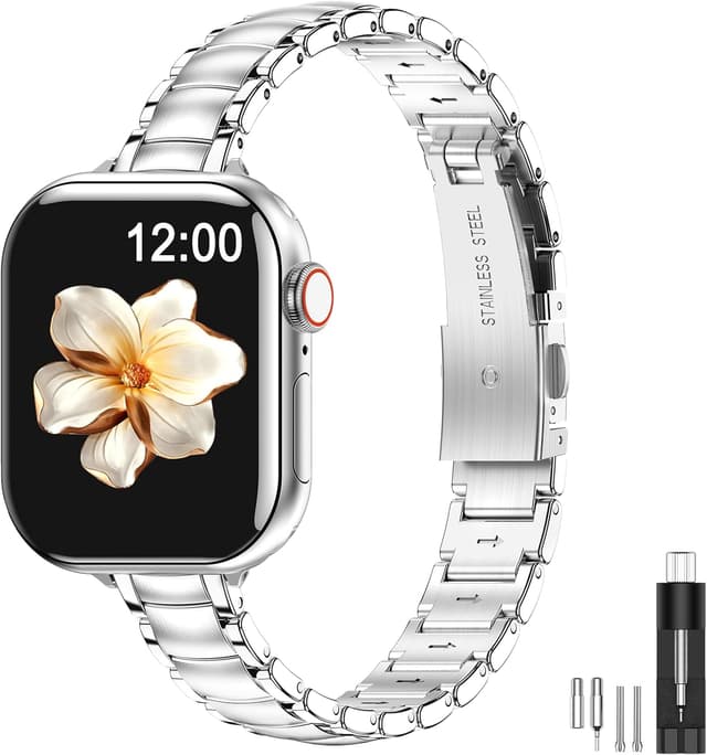 Detalle de MioHHR Thin 12mm Metal Band Apple Watch