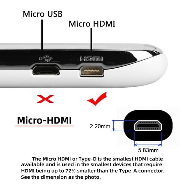 Detalle de chenyang HDMI 2.1 Kabel (HDMI Stecker auf Micro-HDMI Stecker, 90° abgewinkelt links) bis 8K@60Hz/4K@120Hz, 0,5 m