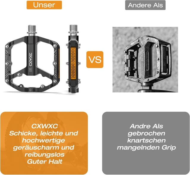 Detalle 2 de CXWXC Fahrradpedale 9/16 Zoll mit Reflektoren