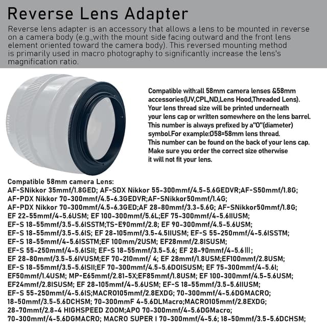 Thumbnail 3 de AMOPOFO 58mm EOS Reverse Mount Ring