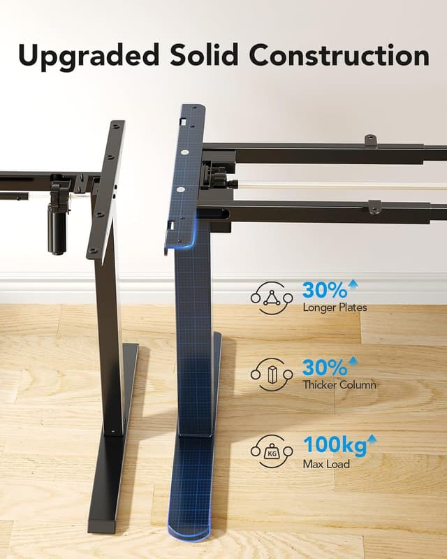 Detalle 2 de HUANUO Marco para Escritorio Eléctrico 🖥️ Ajustable y Resistente