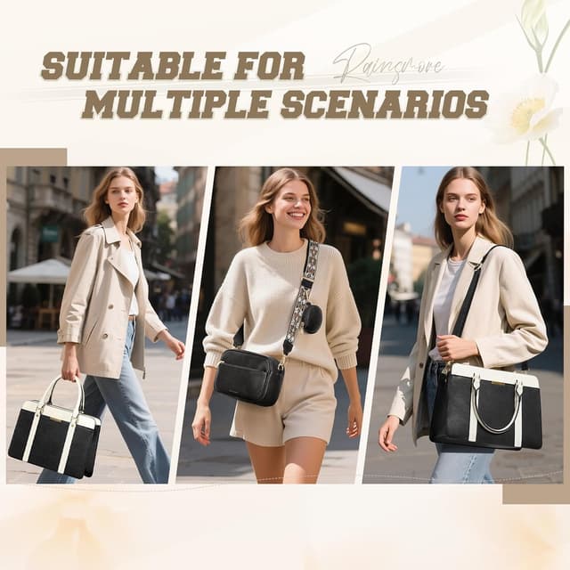 Thumbnail 6 de RAINSMORE Women’s 3-Piece Handbag Set with PU Top-Handle, Crossbody & Coin Purse