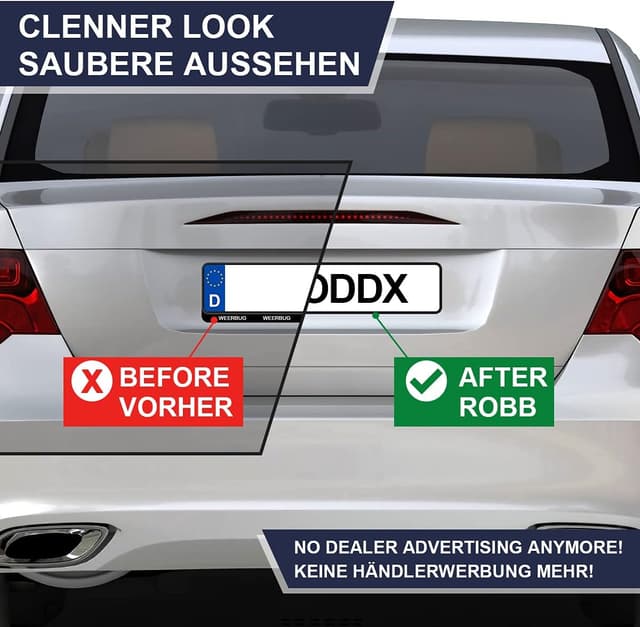 Thumbnail 3 de URAQT Kennzeichenhalter Rahmenlos 2 Stück