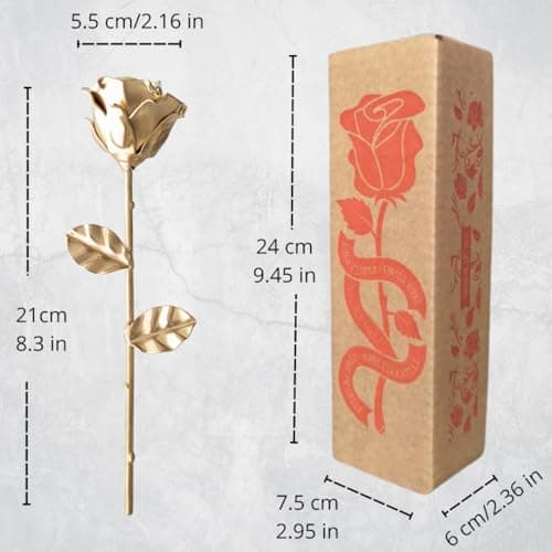 Detalle de Forging Art Bcn Rosa Eterna de hierro forjado a mano (Oro) – flor perpetua para regalar