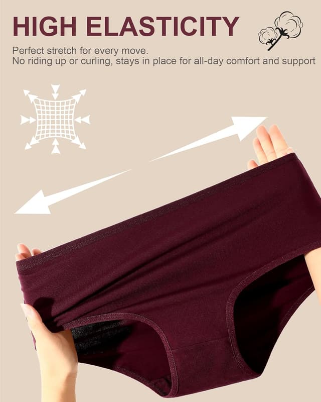 Detalle 2 de UNDER THE SEA Cotton High-Waisted Full-Coverage Briefs for Women (5-Pack) in Plus Sizes