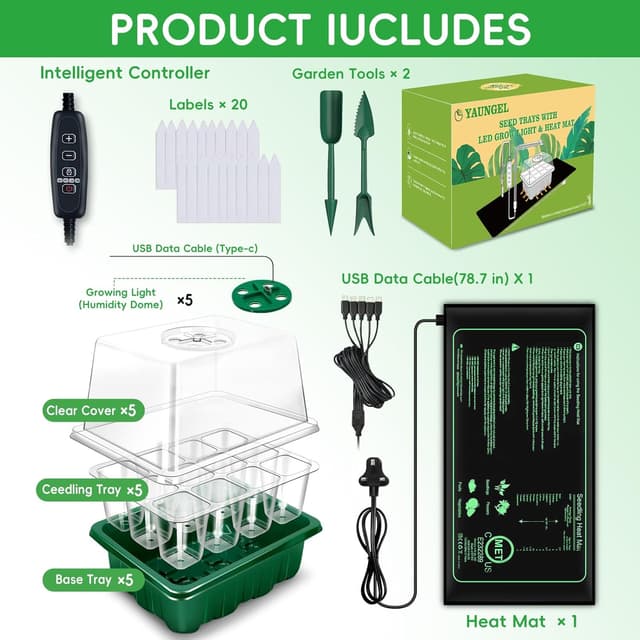 Thumbnail 6 de YAUNGEL Seed Starter Tray with Grow Light
