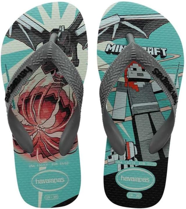 Detalle de Havaianas Minecraft (Mini Me) – tongs enfant en caoutchouc, antidérapantes