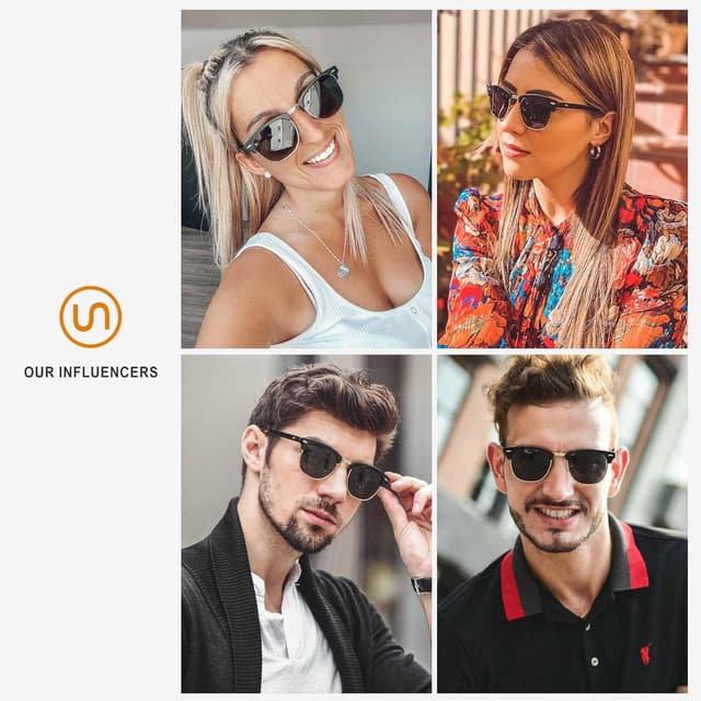 Thumbnail 1 de SUNGAIT Retro Round Lunettes Polarisées 47x51mm