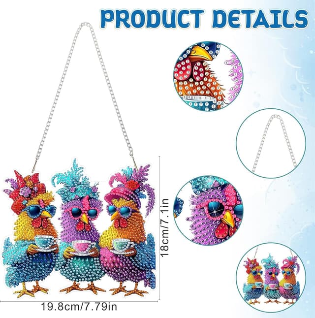 Detalle 2 de DOMROM Huhn Diamond Art Anhänger