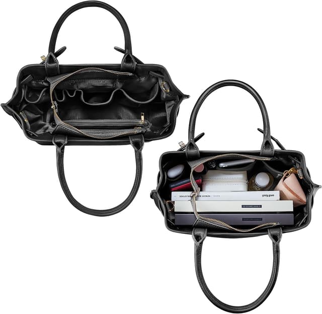 Detalle de VICTORIA HYDE Borsa a mano grande da donna in pelle PU nera (con tracolla regolabile)