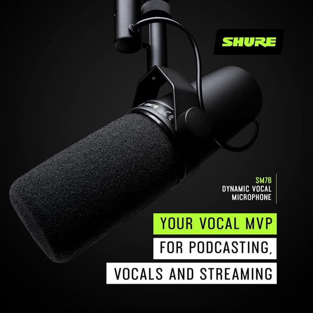 Detalle 2 de Shure SM7B Dynamic Vocal Microphone (XLR) for Podcasting, Recording, Streaming, and Broadcast