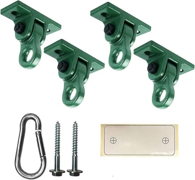 Detalle de ABUSA Heavy Duty Green Swing Hangers (Screws, Bolts & Hardware Included) — 4 Pack, Over 5000 lb Capacity