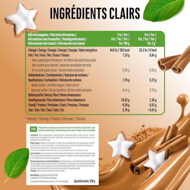 Detalle 2 de Poudre d’arôme à la cannelle Étoile – Flavor Craft (250 g)