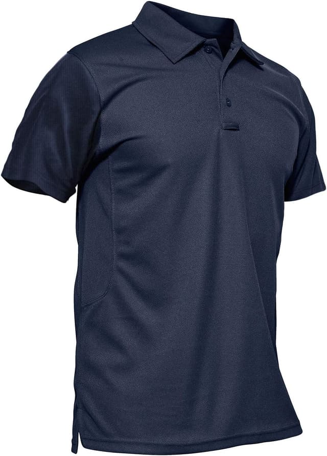 Detalle de Polo KEFITEVD à séchage rapide pour homme – manches courtes, polyester piqué léger