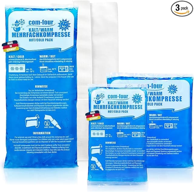 Imagen de com-four® Set de 3 Compresas Reutilizables Frío/Calor 🌡️ en OfertitasTOP