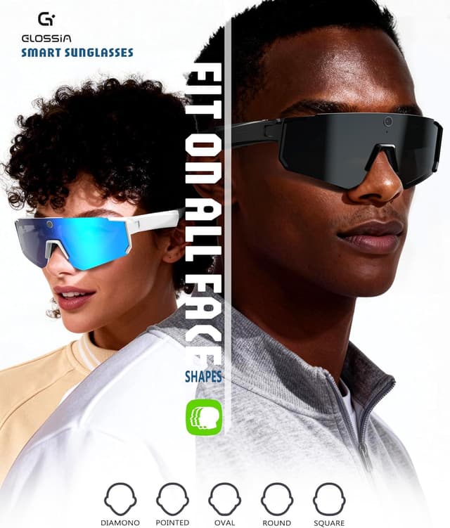 Detalle 2 de GLOSSIA AI Smart Glasses with Camera 4K (Video Recording & EIS Stabilization), IP66 Polarized Sports Sunglasses