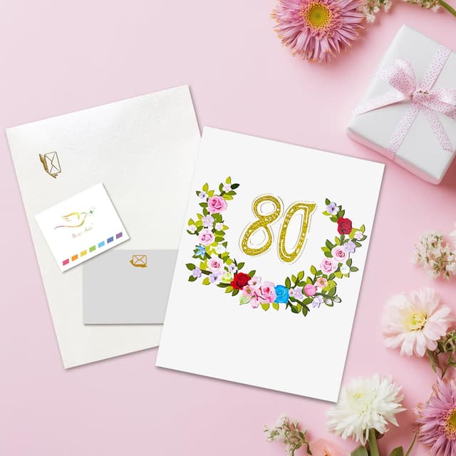 Thumbnail 5 de 3D Pop-Up Karte 80 mit Gartenmotiv