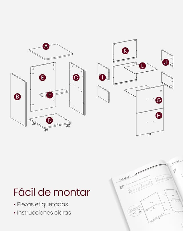 Thumbnail 5 de VASAGLE Archivador LCD27BKV1 2 Cajones