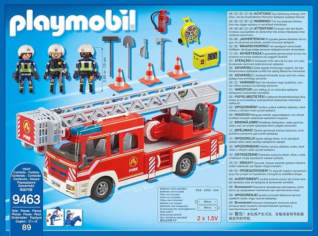 Detalle de PLAYMOBIL 9463 Camión de Bomberos 39x13x17 cm 🚒