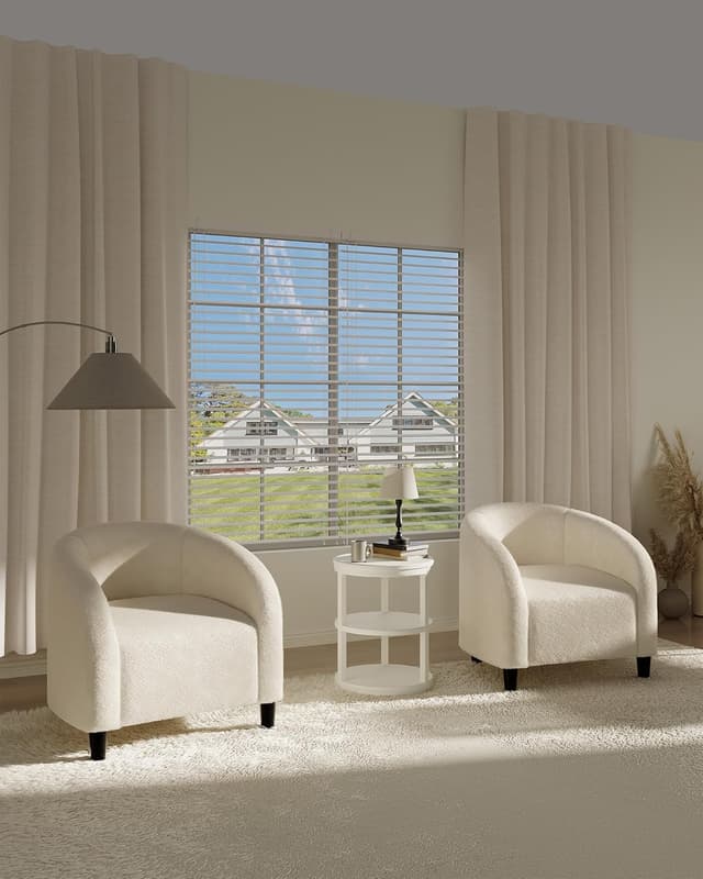 Thumbnail 6 de GarveeHome Accent Chair Boucle Barrel Round Armchair