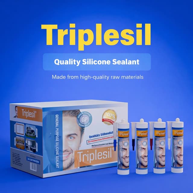 Detalle 2 de Triplesil GP Triplesil Premium Sanitärsilikon, 6×310 ml (transparent) – wasserbeständig zum Abdichten