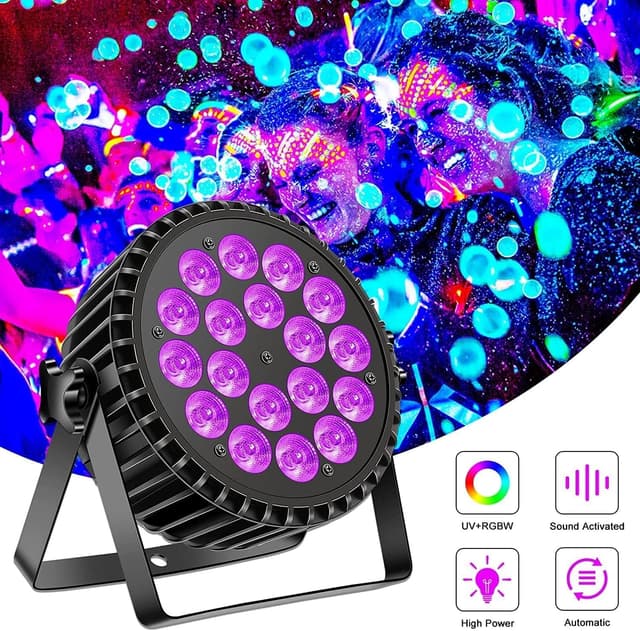 Detalle de Ukfog 200W 18 LED Par UV+RGB Bühnenlicht