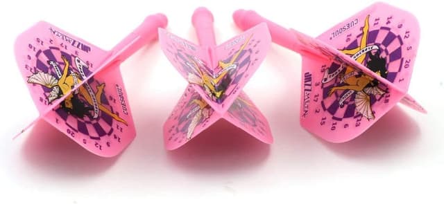 Detalle 2 de CUESOUL : ensemble de 3 fléchettes avec arbre intégré et volants (forme Standard) — Total 69 mm