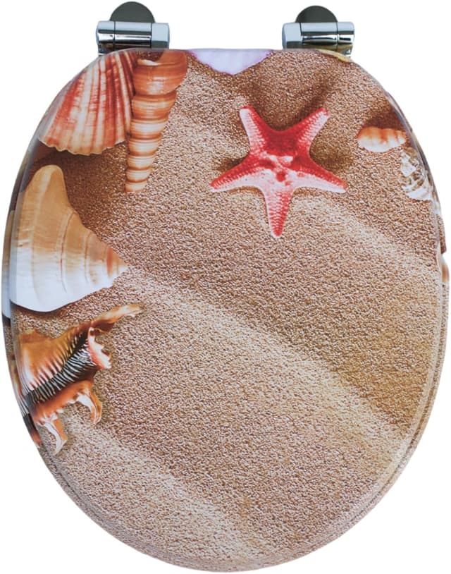 Detalle de SAINOS WC Sitz mit Absenkautomatik aus Holz (MDF) – Toilettendeckel mit Soft-Close